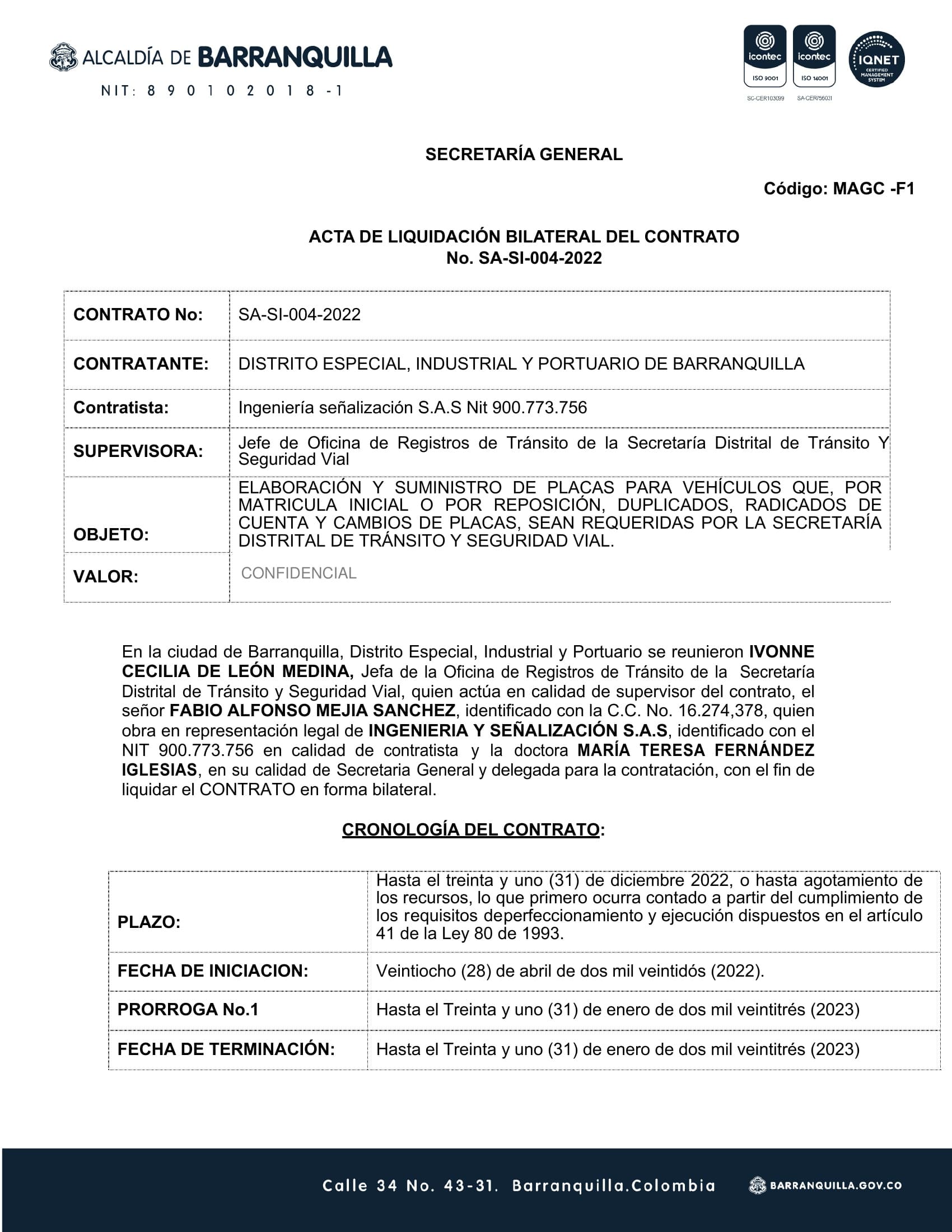 Liquidación Barranquilla